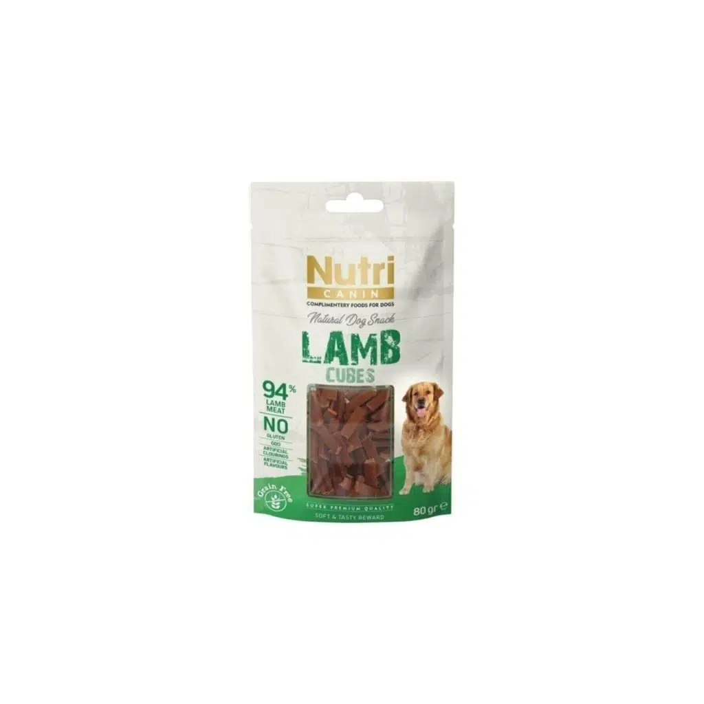 Nutri Canin %94 Kuzu Etli Tahılsız Küp Köpek Ödül Maması 80gr