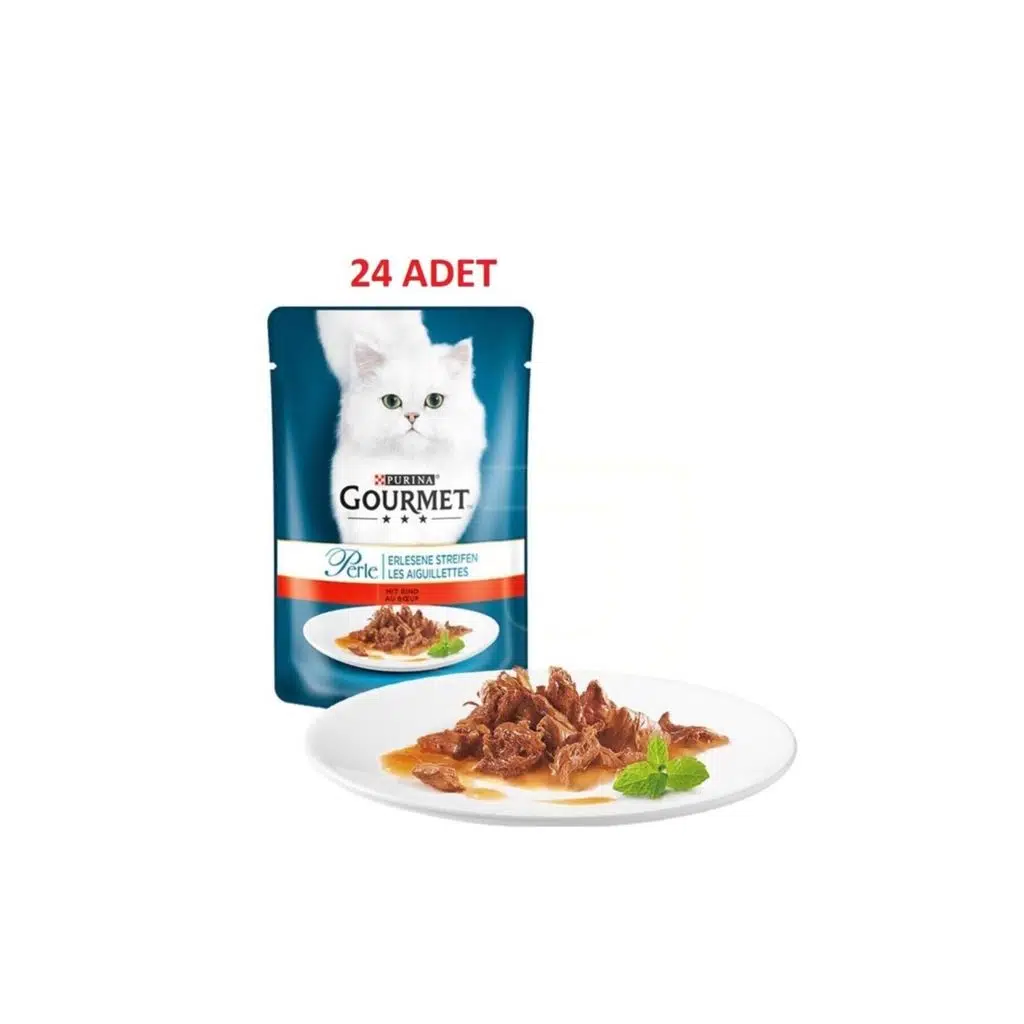 Perle Izgara Sığır Etli Yaş Kedi Maması 85 gr 24 Adet