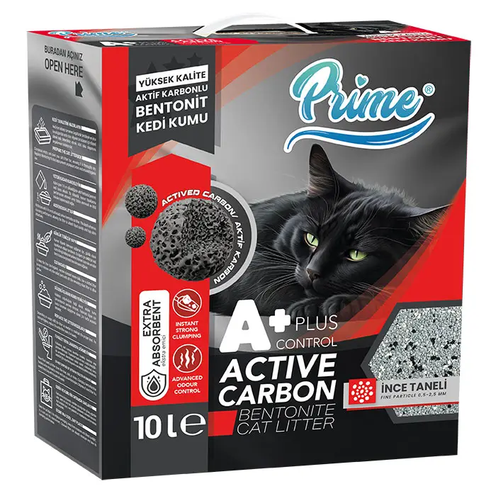 Prime Aktif Control Plus Topaklanan Karbonlu Kedi Kumu 10 Lt