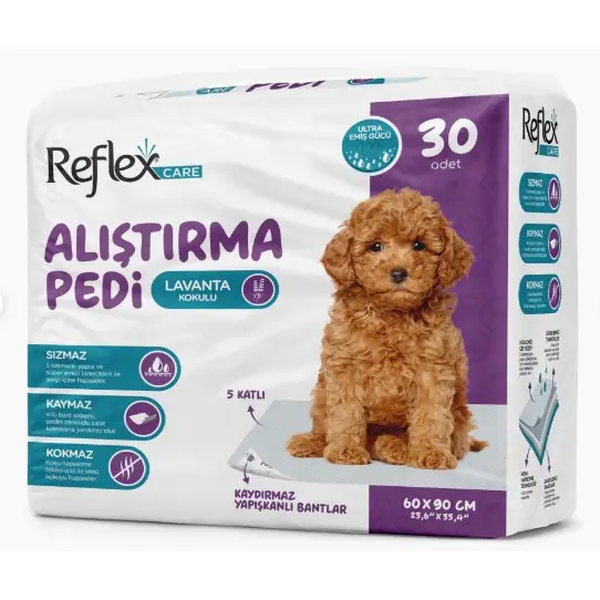 Reflex Care Lavantalı Kaydırmaz Köpek Alıştırma Pedi 60x90cm 30 lu