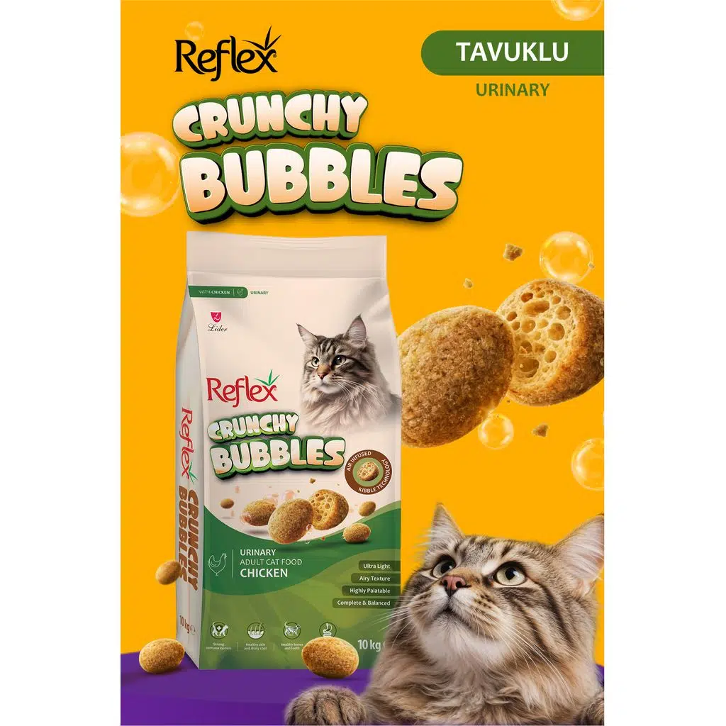 Reflex Crunchy Bubbles Urunary Tavuklu Kedi Maması 10 kg