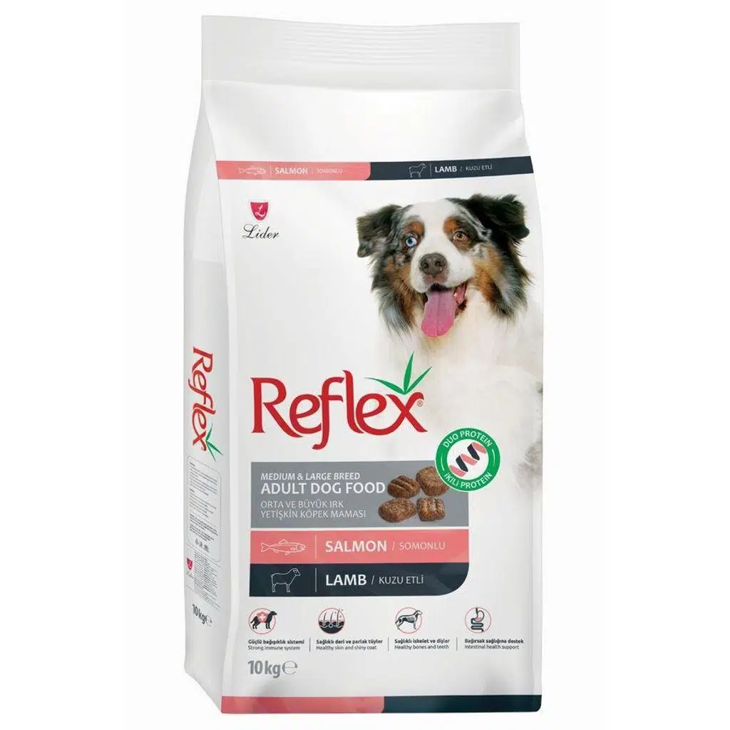 Reflex Duo Proteinli Somonlu ve Kuzu Etli Orta ve Büyük ırk Yetişkin Köpek Maması 10 kg
