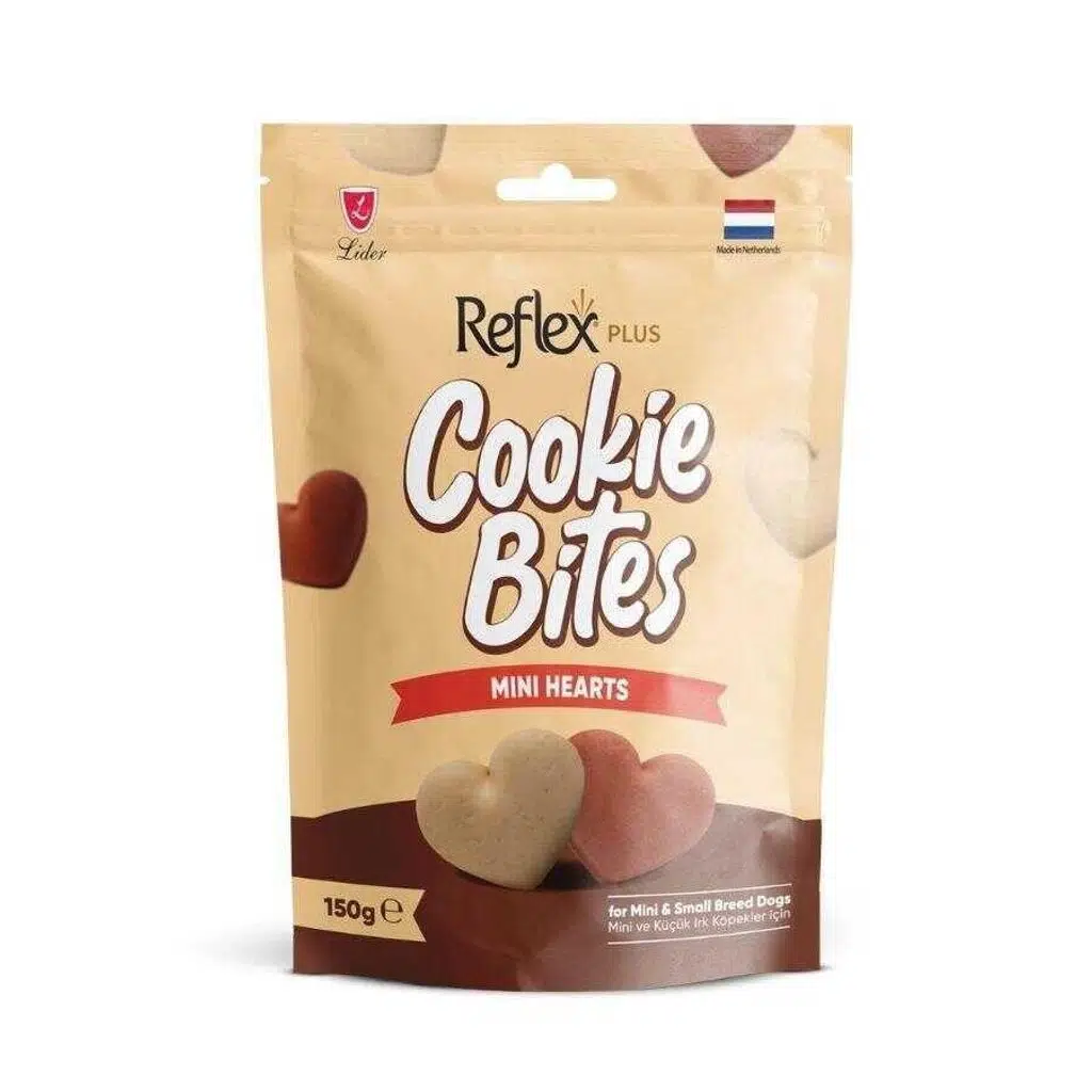 Reflex Plus Cookie Bites Mini Hearts Küçük Irk Köpek Ödül Maması 150gr