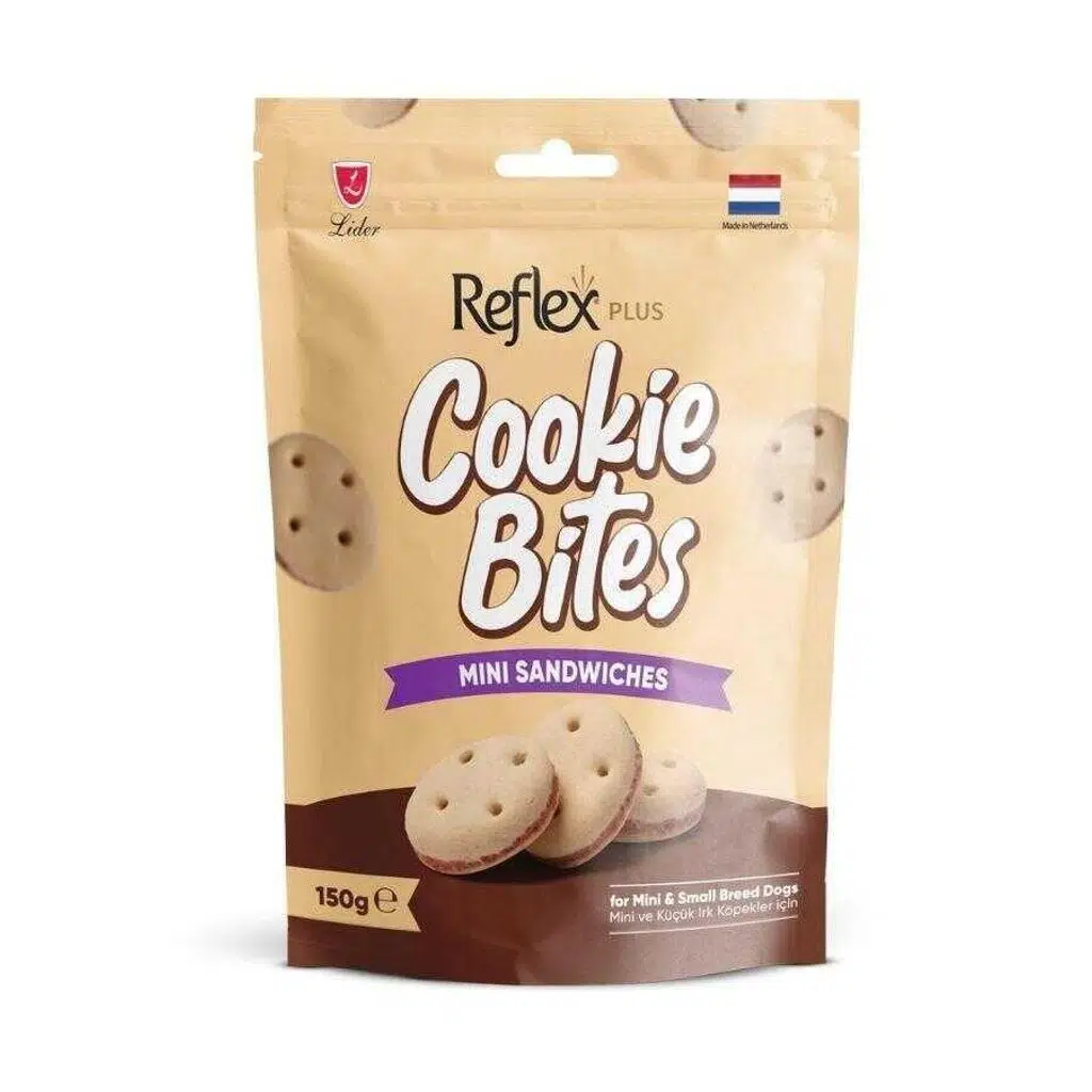 Reflex Plus Cookie Bites Mini Sandviç Mini ve Küçük Irk Yetişkin Köpek Ödül Maması 150 Gr