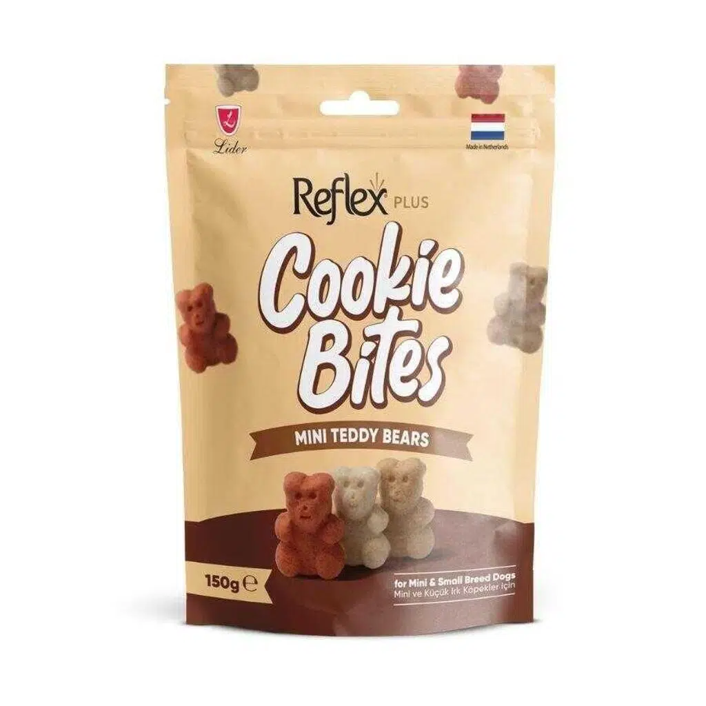 Reflex Plus Cookie Bites Mini Teddy Bears Küçük Irk Köpek Ödül Maması 150gr