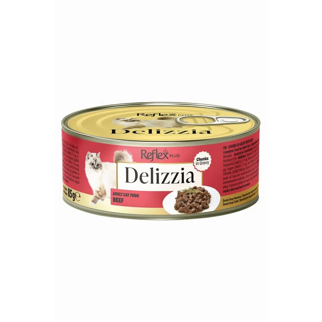 Reflex Plus Delizzia Sos İçinde Parça Dana Etli Kedi Yaş Mama 85 gr