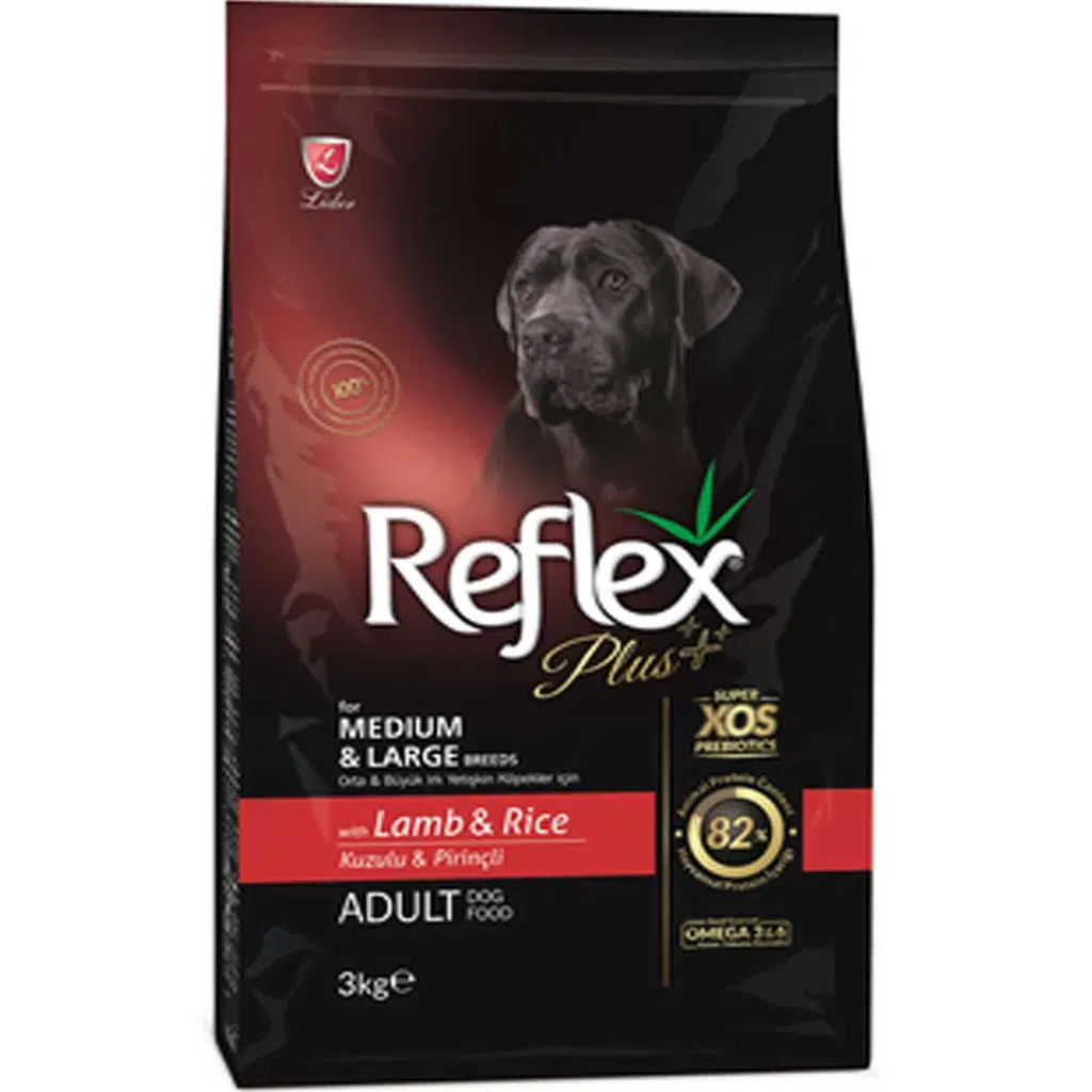 Reflex Plus Kuzulu Orta Büyük Irk köpek maması-3 Kg