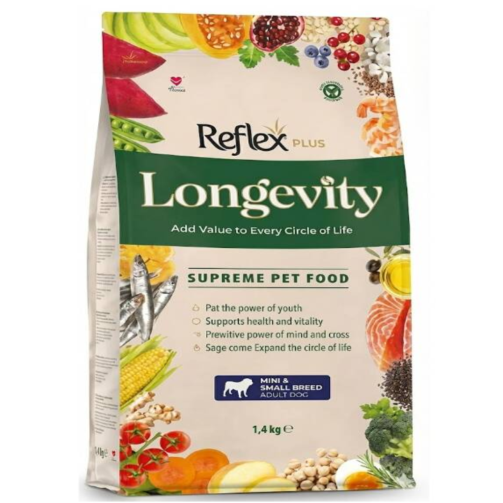 Reflex Plus Longevity Mini ve Küçük Irk Yetişkin Köpek Maması1400 G