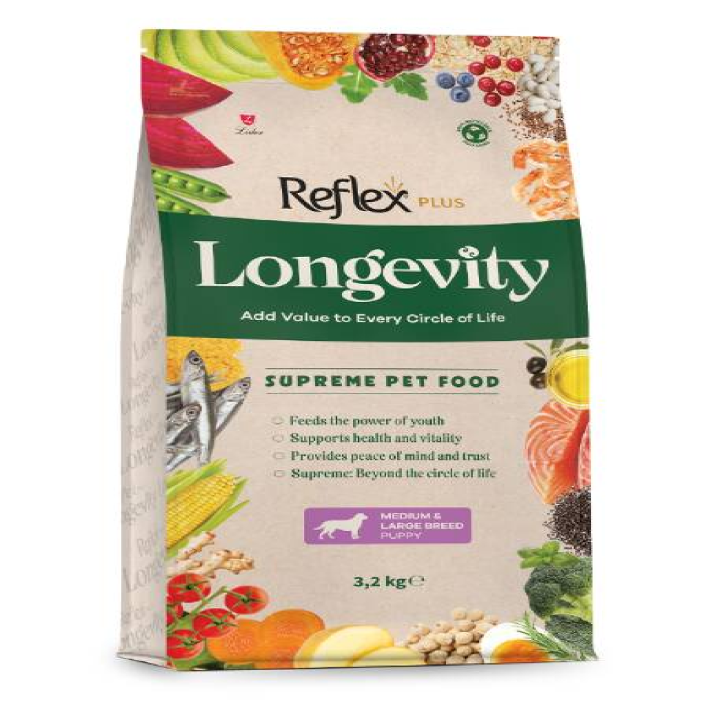 Reflex Plus Longevity Orta ve Büyük Irk Yavru Köpek Maması 3200 G