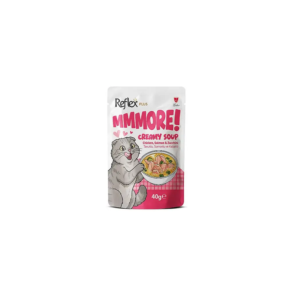 Reflex Plus MMore Tavuklu Somonlu ve Balkabaklı Kedi Çorbası 40 Gr