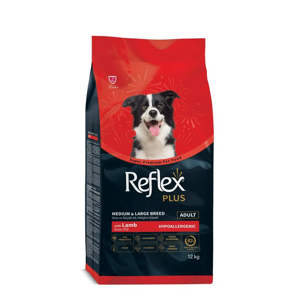 Reflex Plus Orta ve Büyük Irk Kuzu Etli Yetişkin Köpek Maması 12kg