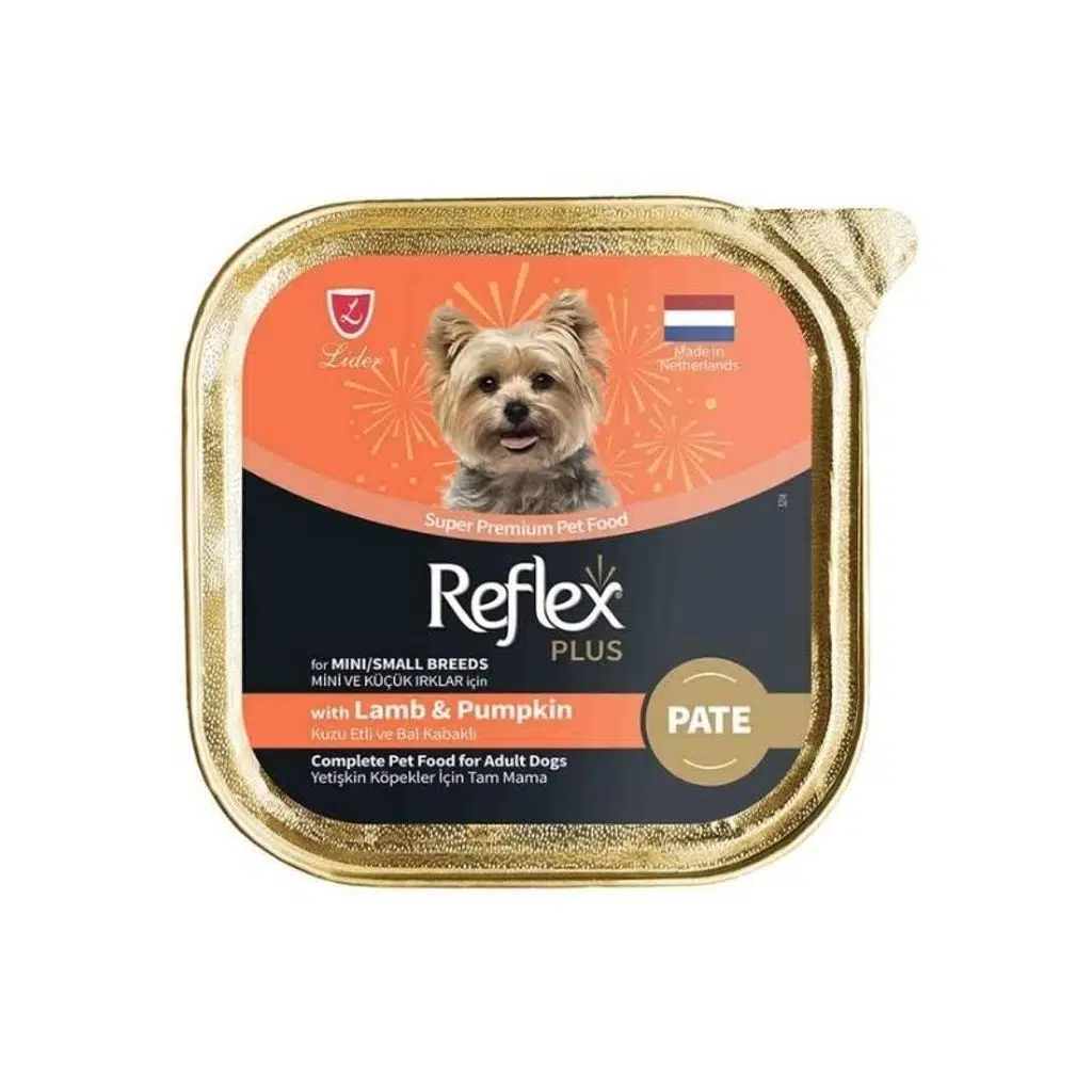 Reflex Plus Pate Kuzu Etli Ve Bal Kabaklı Mini Ve Küçük Irklar İçin Yetişkin Köpek Konservesi 85 GR