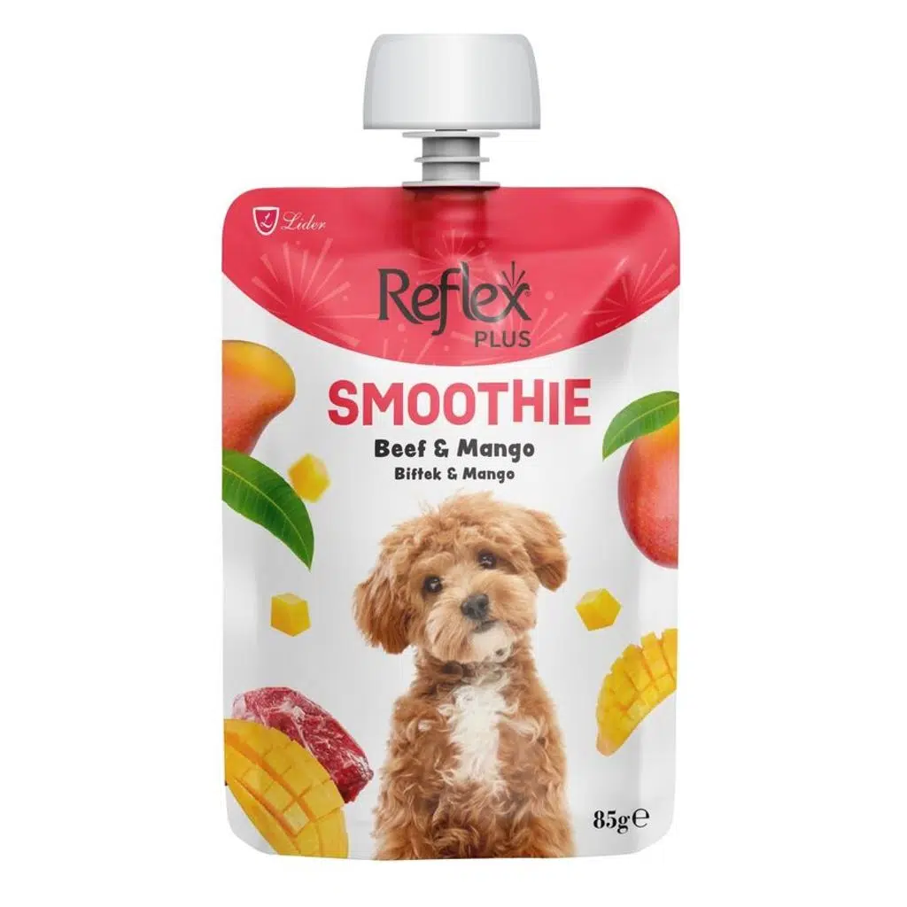 Reflex Plus Smoothie Biftekli ve Mangolu Sıvı Köpek Ödülü 85gr