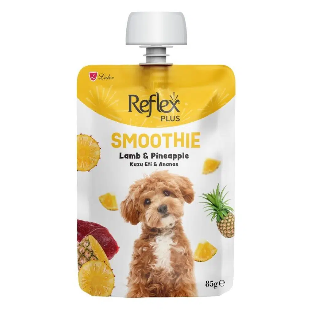 Reflex Plus Smoothie Kuzu Etli ve Ananaslı Likit Köpek Ödülü 85 Gr