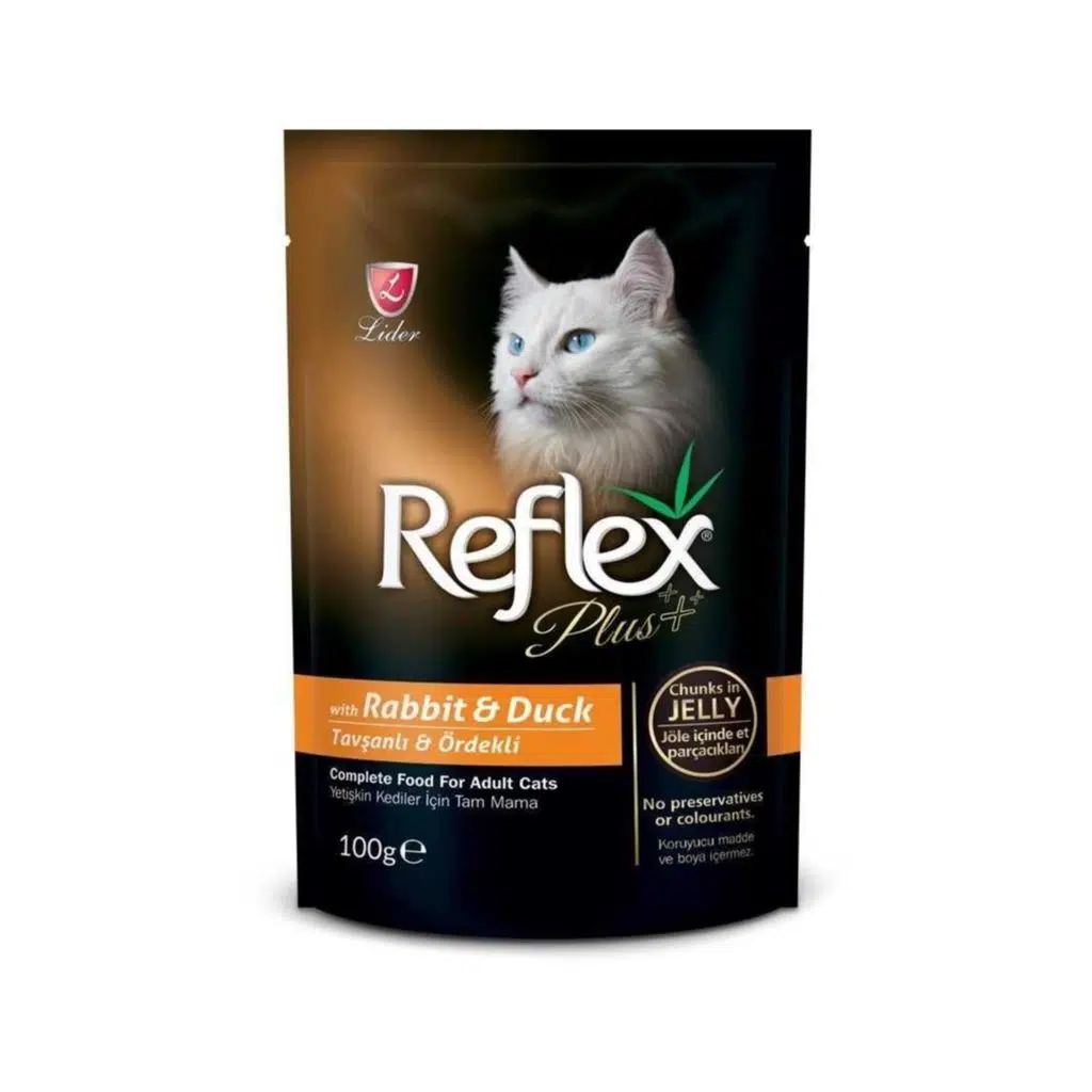 Reflex Plus Tavşan/Ördekli Pouch Kedi Konserve Jöle 100gr