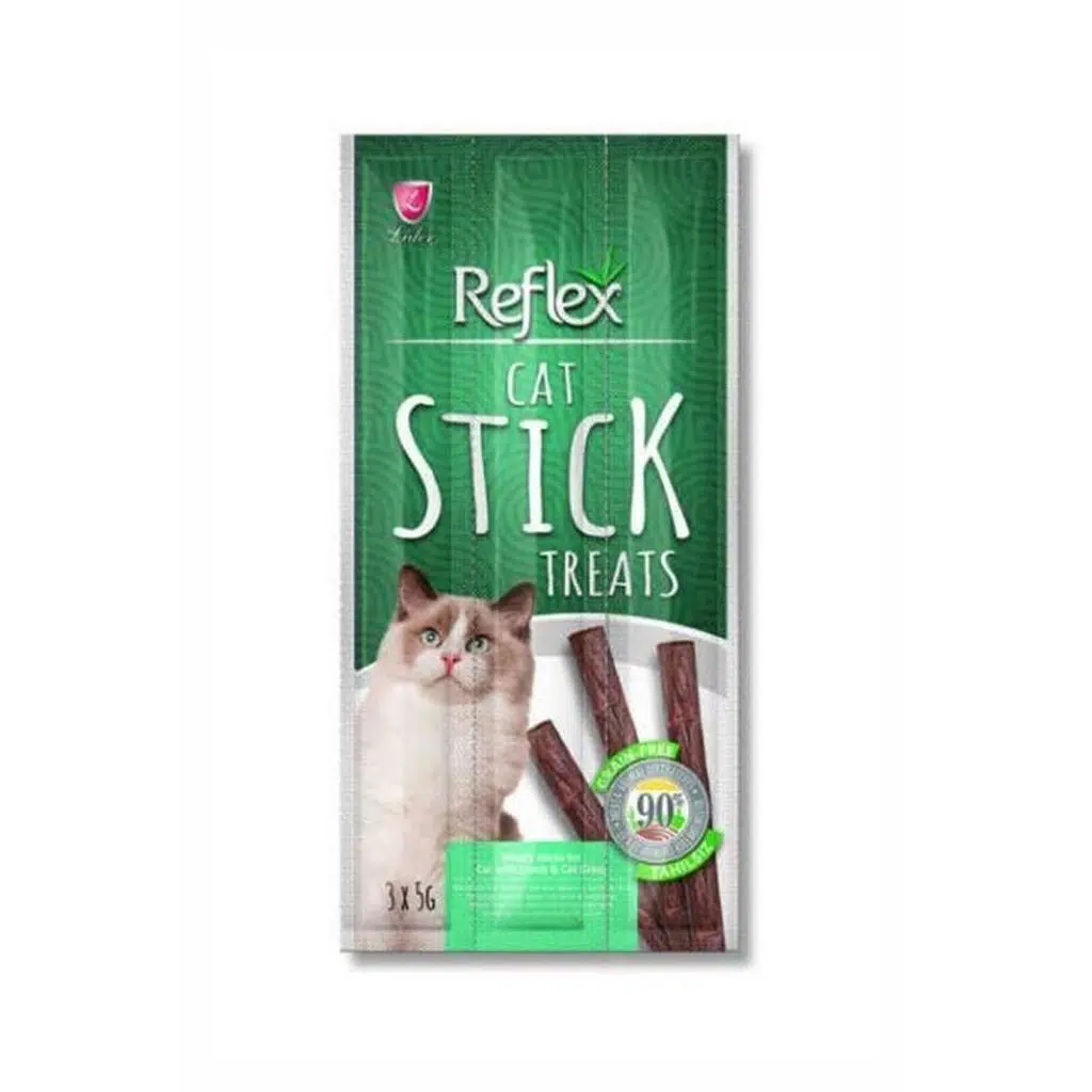 Reflex Sticks kedi ödül kuzu/kedi otlu 3x5 gr/15 Gr