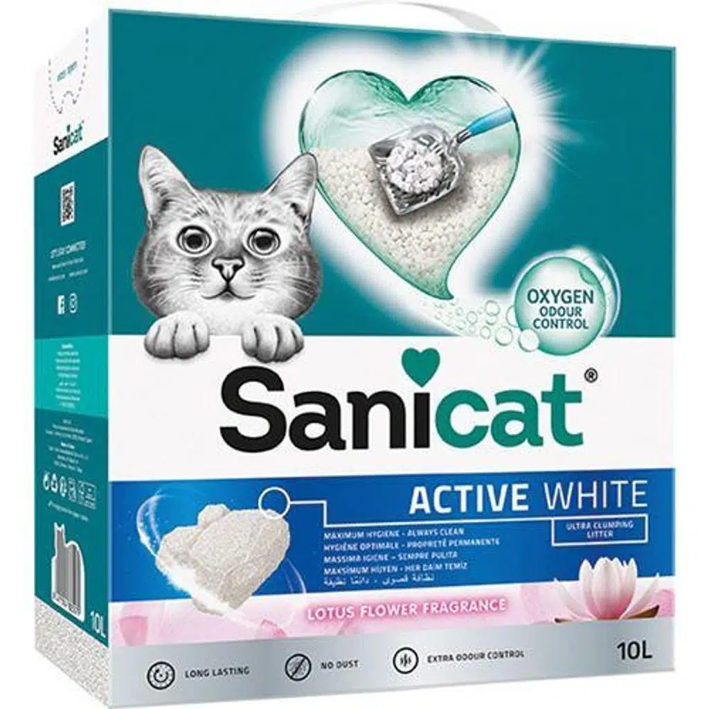 Sanicat Active White Lotus Flower Ultra Topaklanan Oxygen Control Kedi Kumu 10 Lt