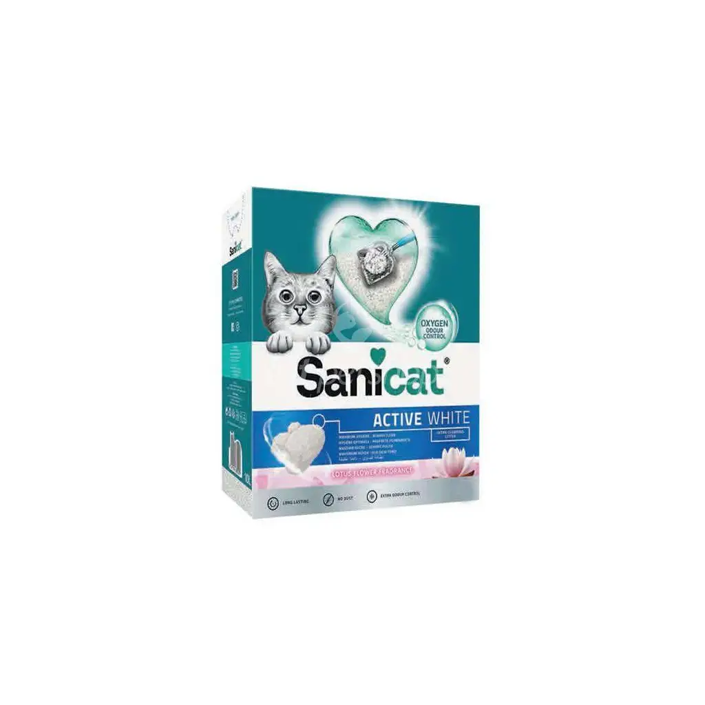 Sanicat Active White Lotus Flower Ultra Topaklanan Oxygen Control Kedi Kumu 6 Lt