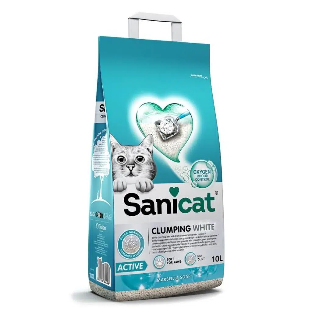 Sanicat Clumping White Active Marsilya Sabunlu Kedi Kumu 10Lt