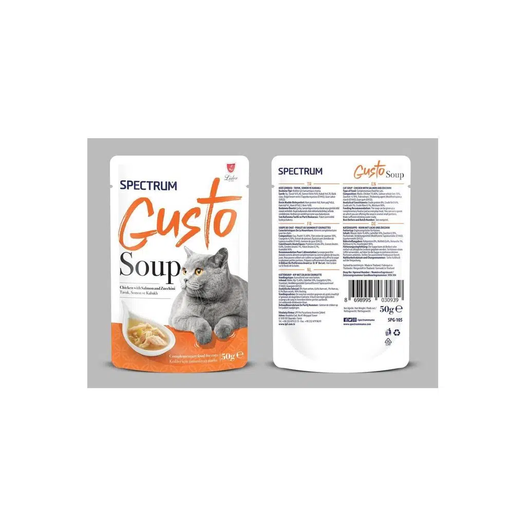 Spectrum Gusto Tavuklu Somon Balıklı ve Kabaklı Kedi Çorbası 50gr