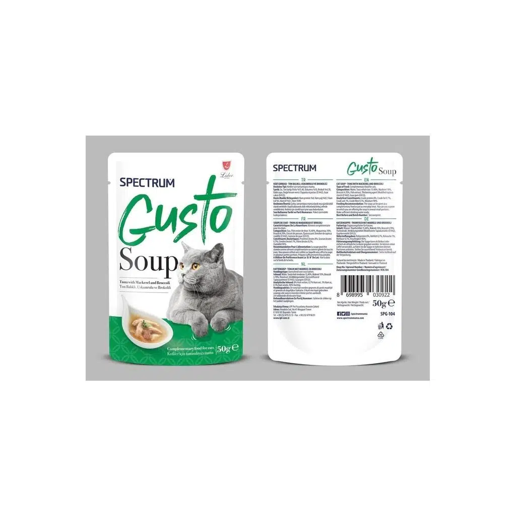Spectrum Gusto Ton Balıklı, Uskumru, Brokoli Kedi Çorbası 50 Gr