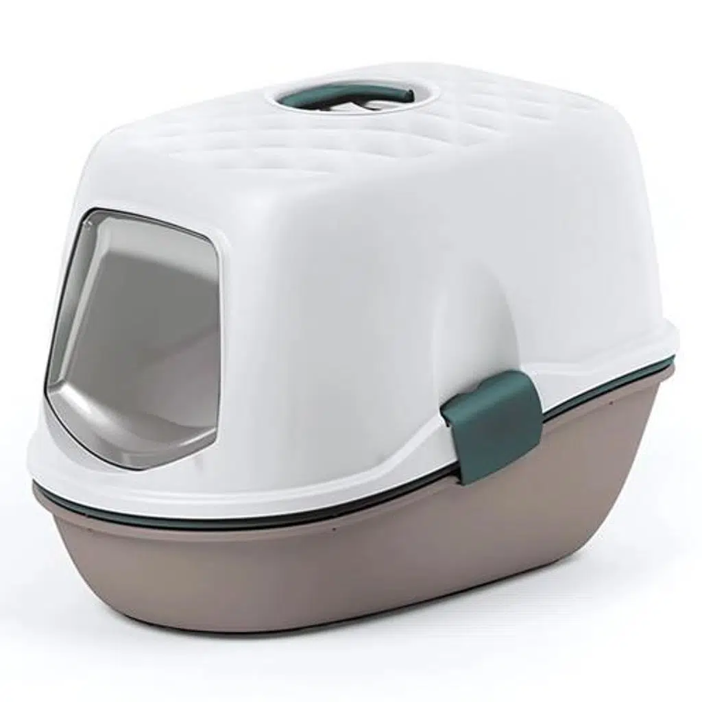 Stefanplast Furba Top Chıc Beyaz/ Pembe Kapalı Elekli Kedi Tuvaleti 58,5x39,4x42cm