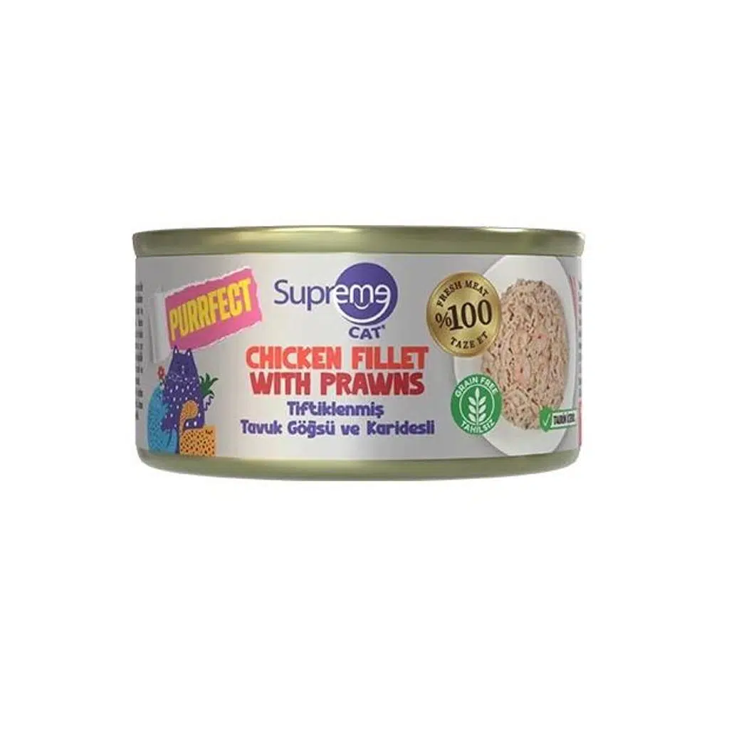 Supreme Cat Tiftiklenmiş Tavuk Göğüsü Ve Karidesli Kedi Konservesi 70gr