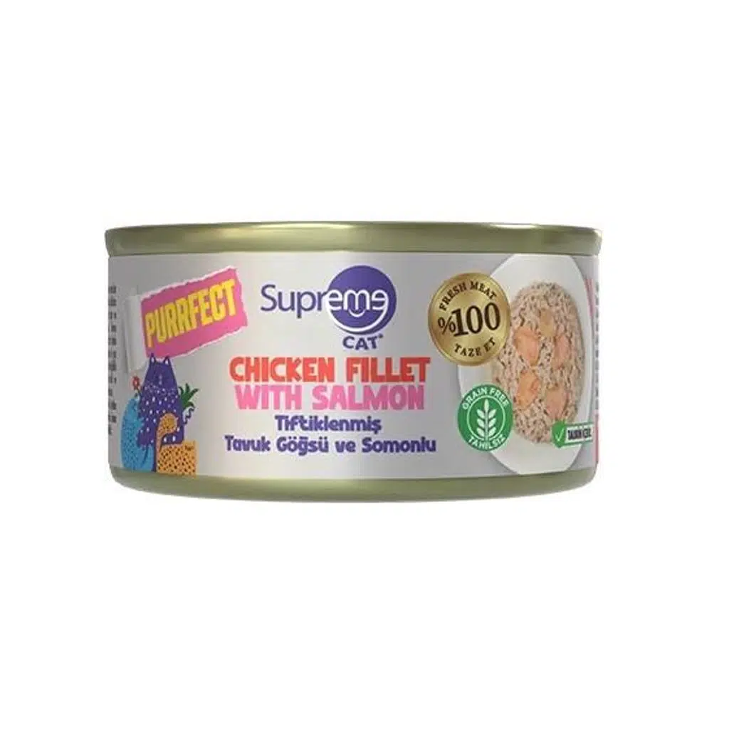 Supreme Cat Tiftiklenmiş Tavuk Göğüsü Ve Somonlu Kedi Konservesi 70gr