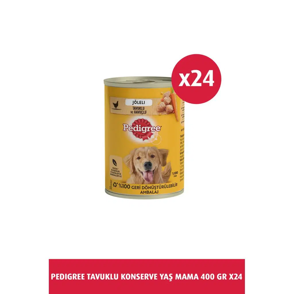 Tavuklu Konserve Köpek Yaş Mama 400 gr 24x