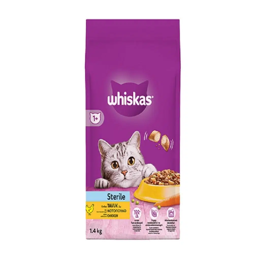 Whiskas Kısır Tavuklu Kedi maması 1.4 kg