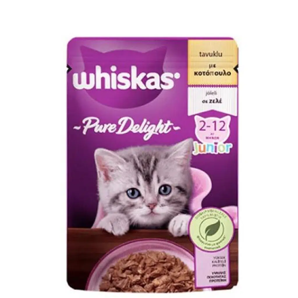 Whiskas Pouch Pure Delight Jöle İçinde Tavuklu Yavru Kedi Konservesi 85gr