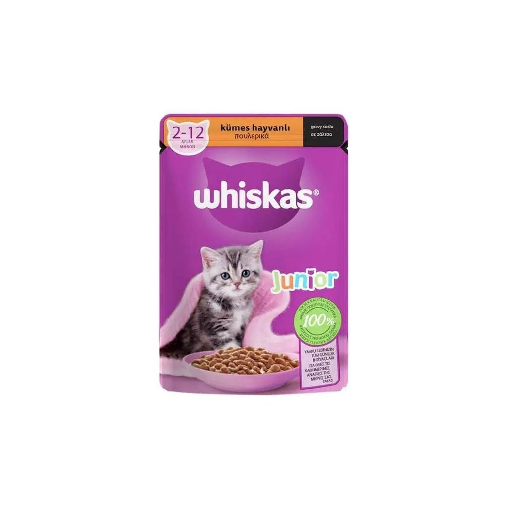 Whiskas Pouch Sos İçinde Kümes Hayvanlı Yavru Kedi Konservesi 85gr