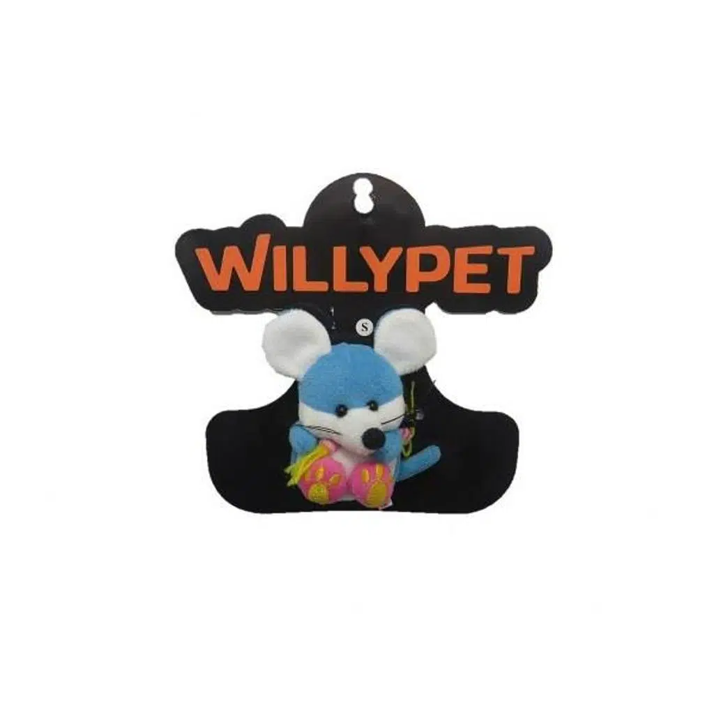 WİLLYPET ATKILI MİNİ FARE MAVİ KEDİ OYUNCAK
