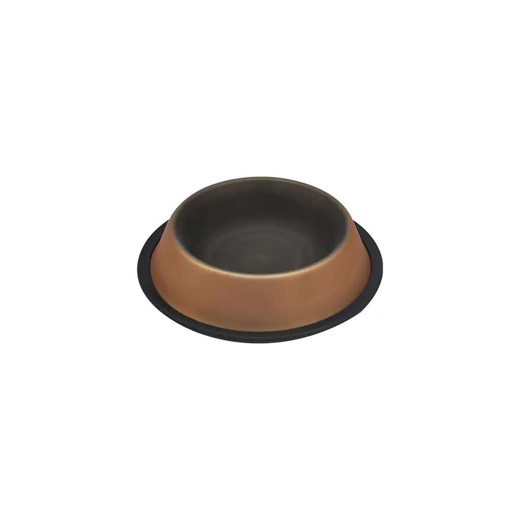 Zampa 96 OZ Kaymaz Tabanlı İçi Dışı RenkiÇelik Mama/Su Kabı 