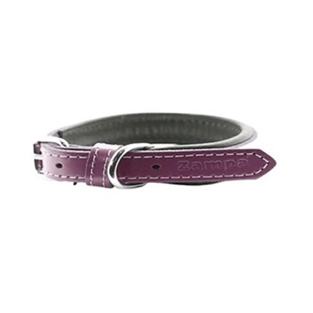 Zampa Yumuşak Dokulu Gerçek Deri Soho Köpek Boyun Tasması 2,5x47 cm BORDO